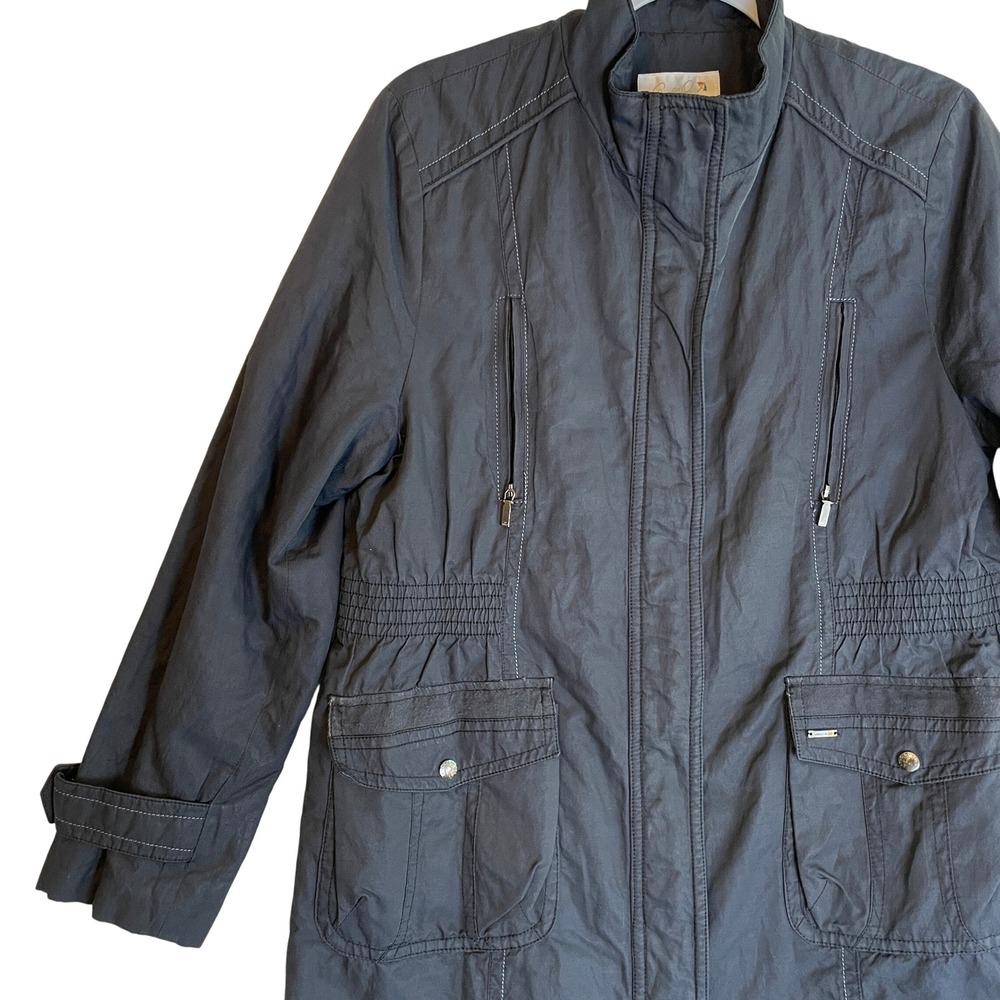 Arnold Palmer‎ Black Rain Coat Size 95 Windbreaker Spring Fall Lined Coat, M/L